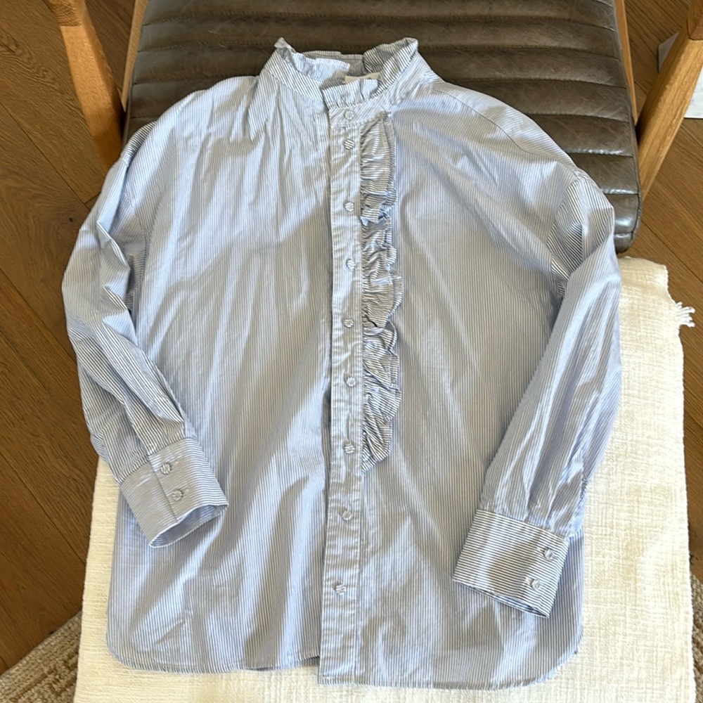 Mango oversized pin stripe button down